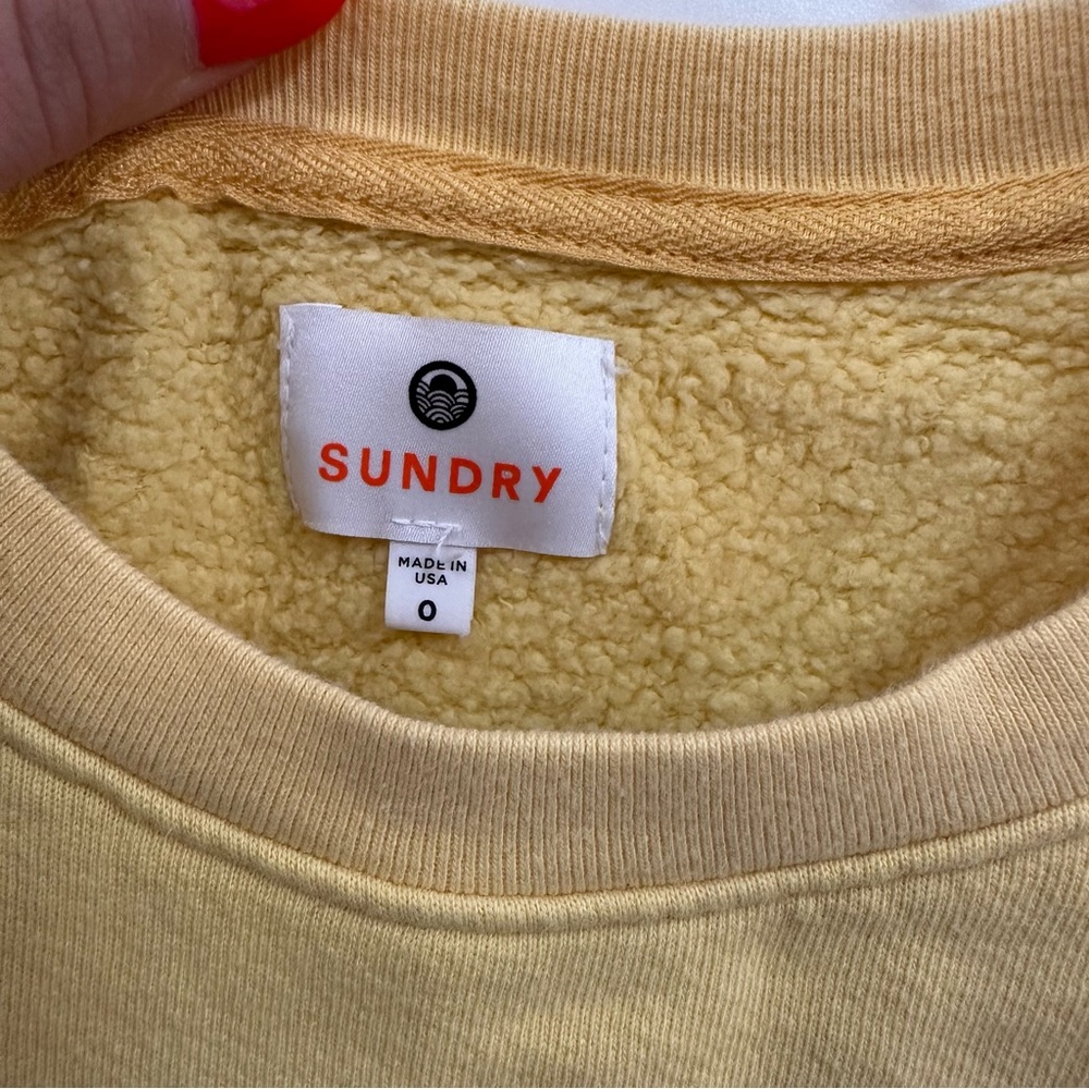 Sundry Color Block Yellow Sweatshirt Oversized - image 5